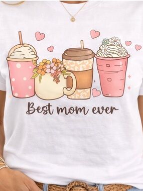 Best Mom Ever Coffee Shirt Cute Motherhood Gift Graphic Tee for Moms